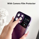Luxury Glass Full Camera Film Protector Gradient Soft Case For iPhone 14 13 12 series