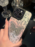Luxury Glitter Diamond Rhinestone Butterfly Case For iPhone 14 13 12 series