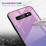 Gradient Glass Back Case for Samsung S10 Plus S10 S10E With Silicon Frame
