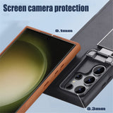 Luxury Leather Flip Bracket Camera Protection Shockproof Case For Samsung Galaxy S23 series
