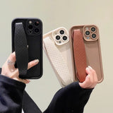 Luxury Leather Wrist Strap Stand Holder Shockproof Case For iPhone 15 14 13 12 series