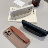 Luxury Leather Wrist Strap Stand Holder Shockproof Case For iPhone 15 14 13 12 series