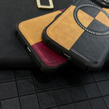 Luxury Leather Magnetic Magsafe Wireless Charging Contrast Color Case For iPhone 14 13 12 series
