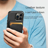 Luxury Leather Magnetic Slot Card Holder Wallet Card Pocket Case For iPhone 14 13 12 series
