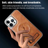 Luxury Leather Magnetic Wireless Charging Folding Bracket Shockproof Soft Case For iPhone 15 14 13 12 series