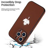 Luxury Leather Maple Leaf Bumper Shockproof Soft Case For iPhone 14 13 12 series
