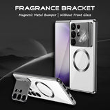 Luxury Lens Ring Holder Kickstand Magnetic Transparent Fragrance Case For Samsung S24 S23 S22 S21 Ultra