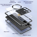Luxury Lens Ring Holder Kickstand Magnetic Transparent Fragrance Case For Samsung S24 S23 S22 S21 Ultra