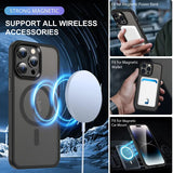Luxury Magnetic Wireless Charging Transparent Matte Shockproof Case For iPhone 15 14 13 series