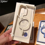 Magnetic Wireless Charging Magsafe Transparent Armor Case For Samsung Galaxy S23 S22 Ultra Plus