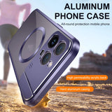 Luxury Magsafe Magnetic Metal Stand Metal Lens Holder Case For iPhone 14 13 Series