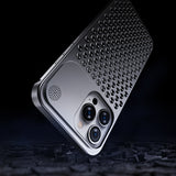 Luxury Metal Cooling Hollow Aluminum Alloy Rimless Shockproof Case For iPhone 14 13 series