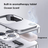 Luxury Metal Cooling Hollow Aluminum Alloy Rimless Shockproof Case For iPhone 14 13 series