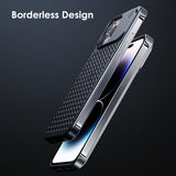 Luxury Metal Cooling Hollow Aluminum Alloy Rimless Shockproof Case For iPhone 14 13 series