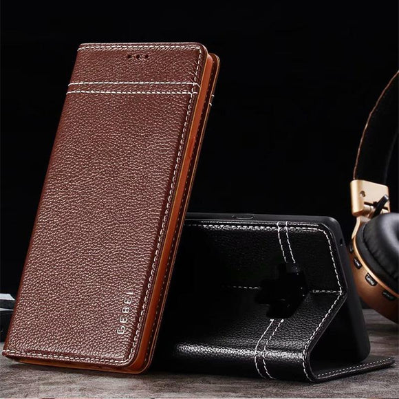 Luxury Original Genuine Leather Flip Unique Magnet Design Stand Case For Galaxy Note 9