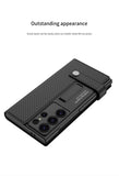Luxury PU Leather Hard PC Magnetic Buckle Bracket Card Holder Flip Case for Samsung Galaxy S24 series