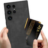 Luxury Plain PU Leather Magnetic Bracket Card Holder Wallet Case for Samsung Galaxy S24 series
