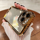 Luxury Carbon Fiber Texture Transparent Soft Silicone Case For iPhone 14 13 12 series