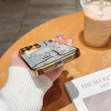 Luxury Plating Circuit Pattern Shockproof Clear Case With Lens Protector Film For iPhone 14 13 12 series