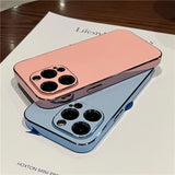 Luxury Plating Frame Shockproof PU Leather Case For iPhone 15 14 13 12 series