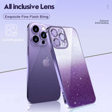 Gradient Glitter Sequins Plating Case For iPhone 14 13 12 Series