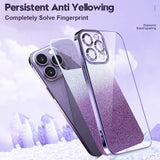 Gradient Glitter Sequins Plating Case For iPhone 14 13 12 Series