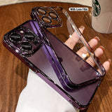 Luxury Silicone Frame Shockproof Clear Case For iPhone 14 13 12 series
