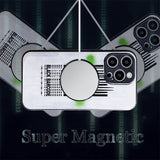 Luxury Sci-fi Magsafe Camera Protector Magnetic Wireless Charge Case For iPhone 14 13 12 series