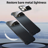 Luxury Borderless Shockproof Color Gradient PU Leather Lens Protection Case For iPhone 15 14 13 12 Series