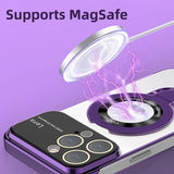 Luxury Frameless Ring Holder Magsafe Shockproof Case For iPhone 15 14 13 12 Series