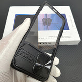 Luxury Slide Camera Lens Cap Transparent Clear Shockproof Case For iPhone 14 13 12 series