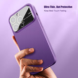 Luxury Solid Color Temper Glass Camera Protection Slim Matte Case For iPhone 14 13 12 series
