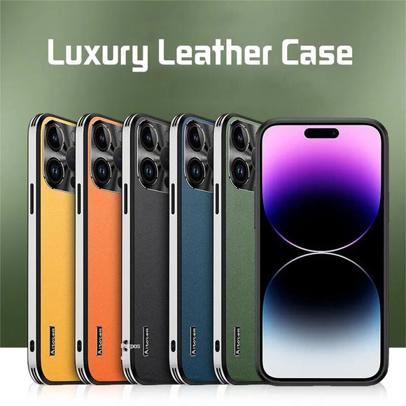 Luxury Starlight Lens Protection Leather Back TPU Case For IPhone 15 14 13 12 series