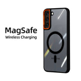 Luxury Wireless Charging Armor Magnetic Magsafe Lens Protection Case For Samsung Galaxy S23 S22 series