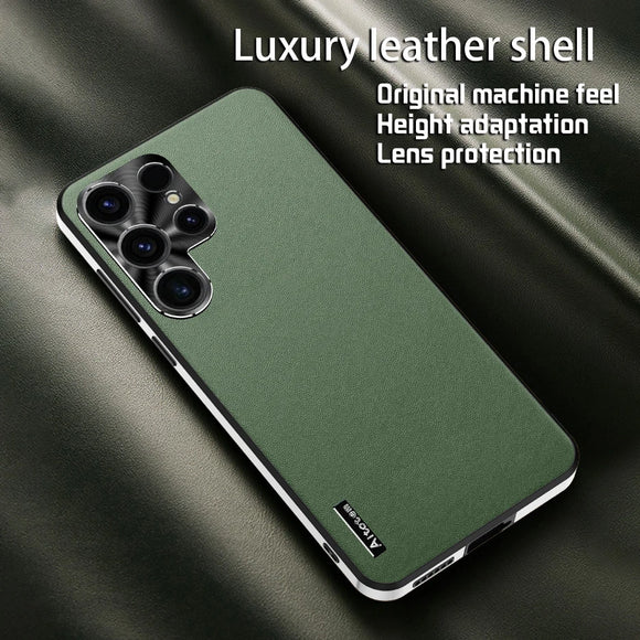 TPU Border Shockproof Frosted Leather Case With Lens Protection For Samsung S24 S23 S22 S21 series