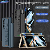 Luxury Wristband Case with Magnetic Hinge Kickstand for Samsung Galaxy Fold 4