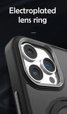 Magnetic 360° Rotating Stand Lens Ring Frosted Case For iPhone 15 14 13 12 series