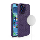 Magnetic Breathable Mesh Magsafe Wireless Charging Silicone Leather Weaving Cases For iPhone 14 series
