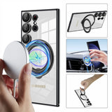 Magnetic Ring Stand Lens Protector Clear Soft Case For Samsung Galaxy S23 S22 series