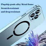 Magsafe Wireless Charging Lens Glass Protective Metal Frame Case For iPhone 14 13 12 series