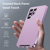 Magnetic Metal Side Frosted Back Case with Lens Protection for Samsung Galaxy S24 S23 S22 Ultra