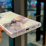 Marbled Watercolor Painting Shockproof TPU Soft Transparent Case For Samsung Galaxy S23 S22 series