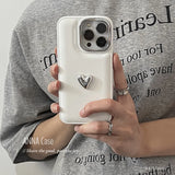 Lovely Heart Pattern Matte Soft Case For iPhone 15 14 13 12 series
