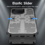 Mechanical Gear Luxury Alloy Metal Frame Frosted Shockproof Anti-Fingerprint Case For iPhone 14 13 12 series