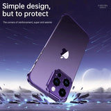 Metal Corner Pads Case With Camera Lens Protector For iPhone 15 14 13 12 series