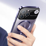 Metal Frame Full Lens Protection Magnetic Aromatherapy Transparent Case For iPhone 15 14 13 series