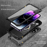 Metal Rugged Empered Glass Screen Protector Camera Protection Armor Magsafe Magnetic Case For iPhone 14 series