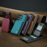 Multi Functional Card Slot Anti Theft Brush Wallet Case For Samsung Galaxy S24 S23 S22 S21 series