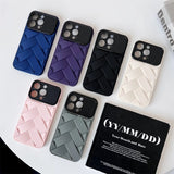 Braided Mesh Woven Grid Soft TPU Shockproof Case With Lens Protection for iPhone 15 14 13 12 series