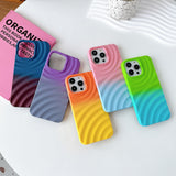 Dual Color Gradient Water Ripple Matte Case For iPhone 14 13 12 series